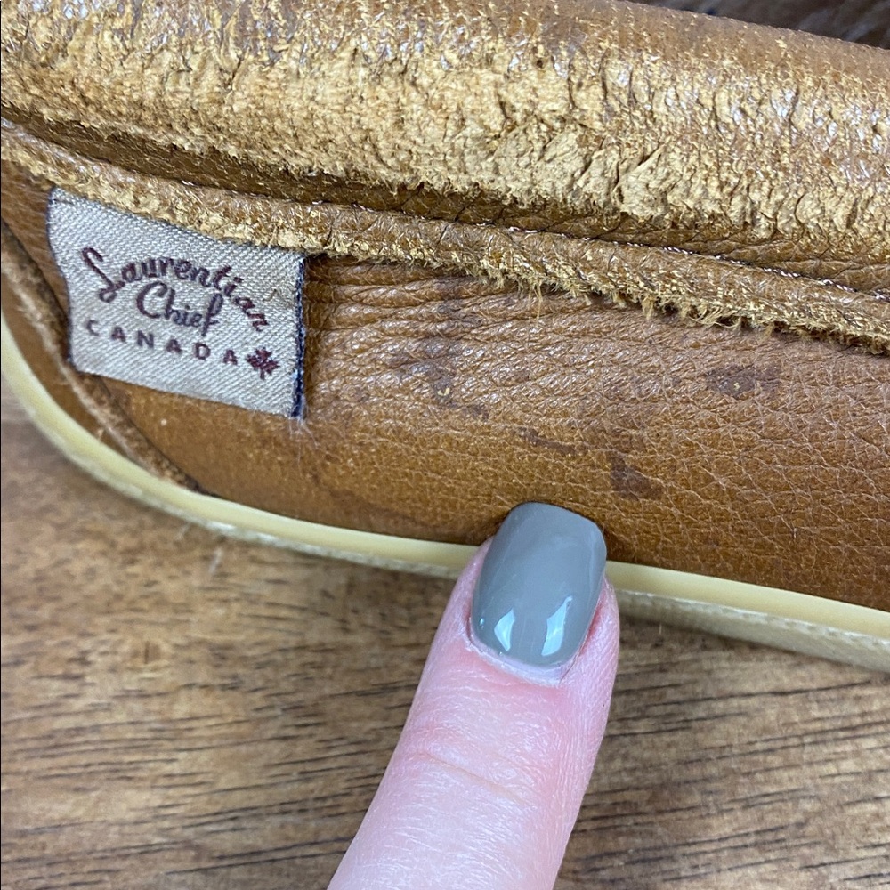 Laurentian Chief Men's Brown Leather Slip On Moccasins Sz 43 - Picture 6 of 16